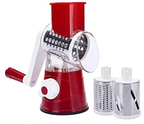 TMXKOOK Cortador Y Rebanador De Verduras, Corta Y Rebana Verduras Sin Esfuerzo con El Picador De Verduras con Rodillo De Mano Multifuncional 3 En 1 - Incluye 3 Cuchillas ExtraíBles