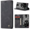 Pnakqil Handyhülle für Samsung Galaxy A10 6.2, Premium PU Leder Klappbar Flip Hülle Tasche Magnet Kartenfach Standfunktion Schutzhülle, Cover Stoßfeste Klapphülle für Samsung A10, Schwarz