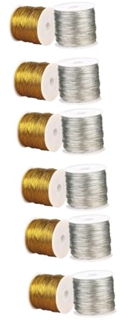 EXCEART 12 STK Kordel Zur Schmuckherstellung Metallisches Lametta-schnurseil Faden Zur Schmuckherstellung Perlenseil Goldenes Lametta Geschenkbänder Für Geschenke Gewinde Spieße Machen