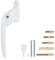 XFORT Cranked Locking Window Handle Installation Kit in White, Left Hand UPVC Window Handle Replacement, Offset Lockable Window Lever