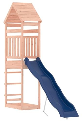 vidaXL Outdoor Playset - Durable Douglas Wood for Long-Lasting Fun, Sturdy Frame with Multi-Activity Centers, Safety Rails, Wave Slide and Sand Pit, Suitable for children 3-8 years