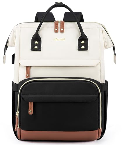 LOVEVOOK Sac à dos pour femme avec compartiment pour ordinateur portable 18 - Sac à dos d'écolier - Sac à dos étanche pour l'école, les voyages, l'université et les affaires