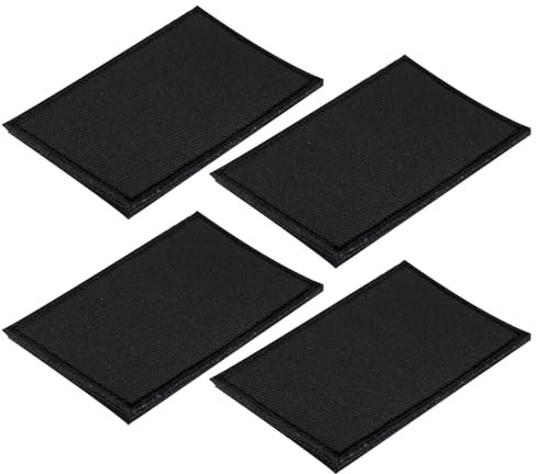 sourcing map Solid Black Flag Patch Flags Embroidered Patches Blank DIY Flags Patch 8x5cm/3.15x1.97 Inch for Vest Clothes Backpacks Hats,DIY Crafts Caps,Pack of 4