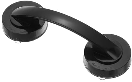 sourcing map Suction Cup Door Handle, 1Pcs - ABS Shower Door Handle, Adhesive Push Pull Armrest for Bathroom Sliding Glass Door Refrigerator (Black, 194x65mm)