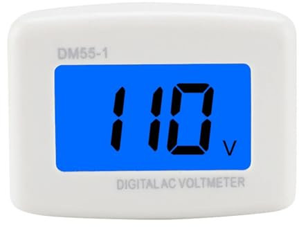 DM55-1 Digital Voltmeter Plug Volt Meter Socket Voltage Tester LCD Display Voltage Meter 110V 220V Wall Flat Voltage Meter (Color : EU)
