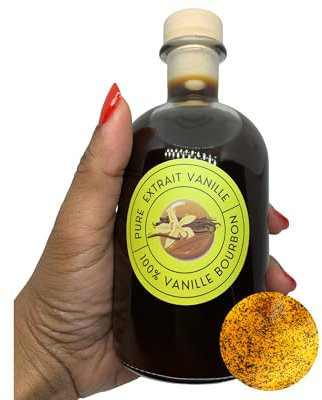 Estratto naturale di vaniglia borbone 250 ml – Senza alcool – puro e artigianale – ideale cucina e pasticceria – (azienda francese)