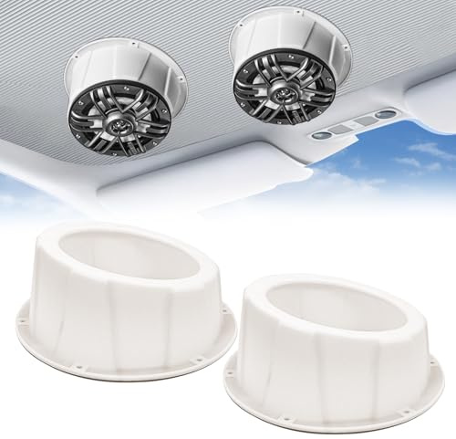 RECOIL USP65W 6.5 (16.5cm) Speaker Pods Angled Universal with Gaskets | Surface Mount, White, PP Plastic, Weatherproof, Stainless Steel Screws – Marine, Car, UTV, Camper, Trailer