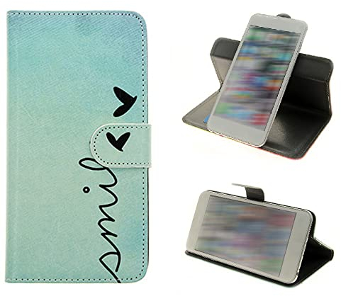 K-S-Trade Qualitativ & Innovativ Schutz Hülle Handy Hülle Für HMD Pulse Pro Hülle Handyhülle Cover Bookstyle Etui Handyhülle “Smile“