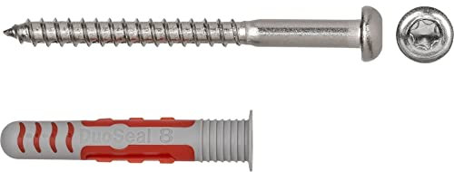 Fischer Dübel 48mm x 8mm, Edelstahl, Zink, M8, 25St., Wandmontage, Befestigung