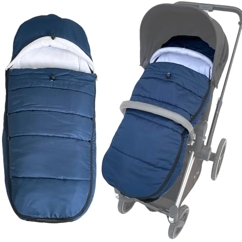 Colu Kid Universeller Thermo-Fußsack für Kinderwagen, kompatibel mit Cybex Priam & Cybex Mios & Cybex Balios, weiches Futter und spritzwassergeschützte Oberfläche, blau