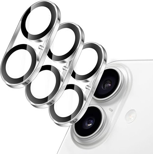 JETech Camera Lens Protector for iPhone 16 6.1-Inch and iPhone 16 Plus 6.7-Inch, 9H Tempered Glass, Anti-Scratch, Case Friendly, Does Not Affect Night Shots, HD Clear, 3-Pack