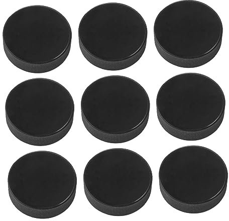 KOMBIUDA Härte und Glätte: 9 Stück Eishockey-Pucks zum Training. Schwarze Sport-Pucks verbessern Ihr Spiel.