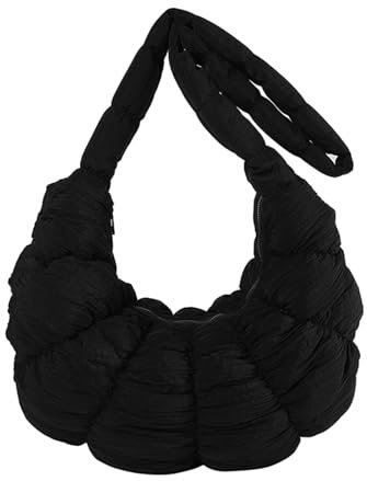 Hattba Plissee-Tasche mit großem Fassungsvermögen, einfarbig, Knödeltasche, modische Umhängetasche