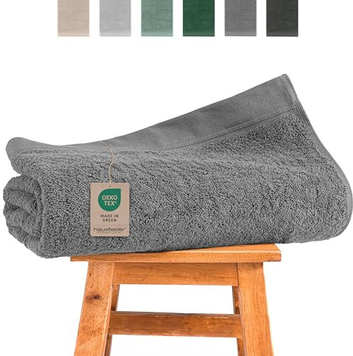 Hausfelder Serviette de Sauna XXL 100 x 200 cm, Grande Serviette de Sauna, Serviette de Sauna pour Homme et Femme, 100% Coton (Gris, Serviette de Sauna XXL 100 x 200 cm)