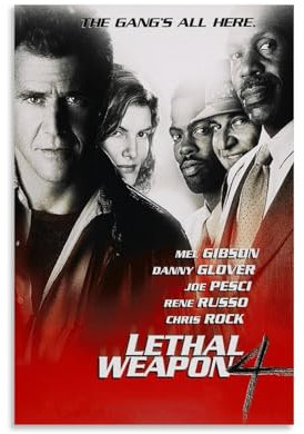 LaFegoude Lethal Weapon 4 Poster Dekorative Malerei Leinwand Wandkunst Wohnzimmer Poster Schlafzimmer Malerei,Wandkunst Bilddruck Moderne Familienzimmer Dekor 24x36inch(60x90cm)