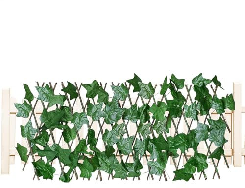 FmtwPhn Efeu Sichtschutzzaun - Erweiterbarer Sichtschutzzaun Sichtschutz Realistischer Efeu - Verstellbarer Sichtschutzzaun Künstliche Hecken Zaun für Innen Außen Garten, Balkon Hinterhof
