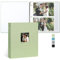Vienrose Fotoalbum Selbstklebend, 3-Ring-Design, Leinendecke, 20 Blatt/40 Seiten, für Fotos 10x15, 13x18, 18x24 cm (Hellgrün)