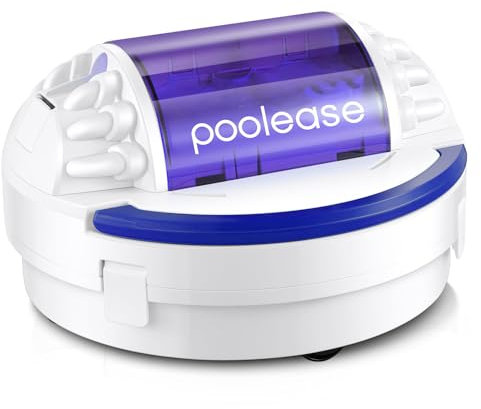 Poolease X1 Robot limpiador de piscina inalámbrico, aspiradora robótica para piscina superior/en el suelo, motor doble de 45 W, estacionamiento automático, mejorado con capacidad de escombros de 2