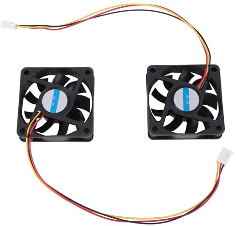 Giuneuow 60 Mm 6 Cm DC 12V Un 3 Pin Computer Case CPU Cooler Ventola di Raffreddamento Nero 2 Pezzi