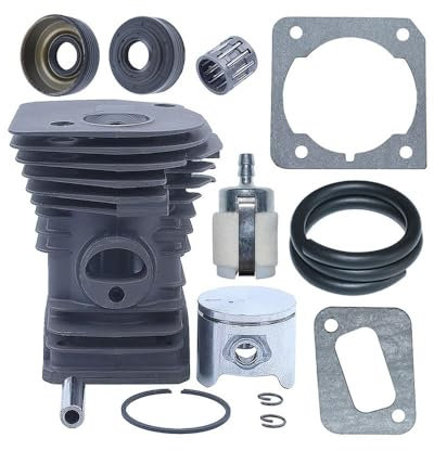 Kit pistone cilindro con alesaggio grande da 44 mm adatto for motosega Husqvarn 340 345 350 guarnizione guarnizione olio filtro carburante