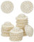 FINGERINSPIRE 30 mini sombreros de paja de imitación de 50 mm de diámetro, papel redondo plano con tela, sombreros pequeños, mocasín, tamaño pequeño, sombrero de punto de paja para manualidades de