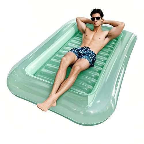 Pool Liege Luftkissen | Schwimmbad Luftmatratzen - Klappbarer Liegestuhl Mit Verstärkter Sitzfläche, Ergonomischer Kopfstütze Für Garten, Pool, Und Camping