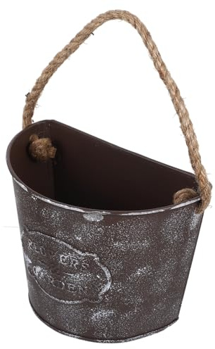 Yardenfun 2stücke Hängender Wand-blumentopf Aus Eisen Und Hanfseil Für Außen Und Innenbereich Dekoratives Pflanzgefäß Für Balkon Garten Und Wohnraum