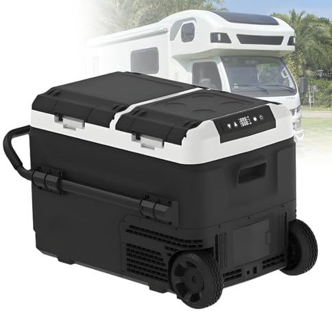 Glacière compresseur, Glacière électrique -20°C, contrôle intelligent via Bluetooth et application mobile, 12/24V pour voiture, camion, camping, bureau, pique-nique,Withoutbattery-60L