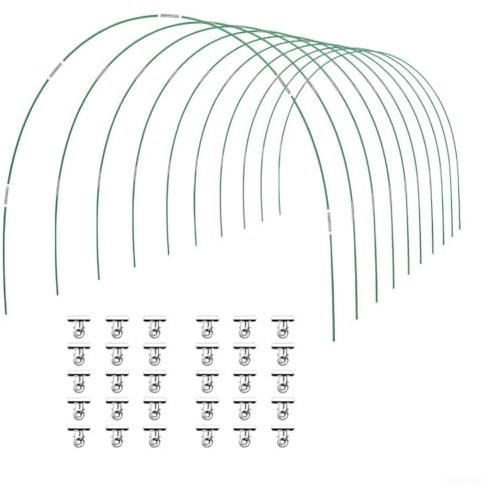 Flexibler rostfreier Gewächshausreifen zur Pflanzenstütze, geeignet für Hochbeete und Pflanzenschutz, mit wetterbeständigem Design (60 Stück)