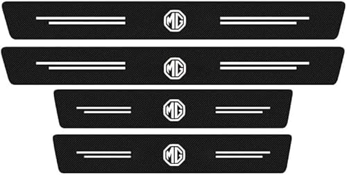 YSDCIKM 4 Pcs Car Door Sill Protector Strips for MG ZS Hybrid+ Luxury 2024, Waterproof Carbon Fiber Sticker Protective and Kick Scuff Plate Accessories