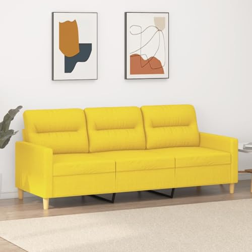 ROMHZKS Dreisitzer Sofa Modern Grau Strapazierfähiger Stoff Metallgestell Bequem Sitzpolsterung Wohnzimmer Couch Langlebig Atmungsaktiv