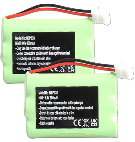 MXJFYY 2PCS 3,6V 800mAh Babyphone NI-MH Akku Ersatz für Motorola MBP36S MBP36 MBP481 MBP482 MBP483 VTech BM5463 Babyphone Überwachung, Babyphone GP80AAAHC3BMX HRMR03 AAA Batterie