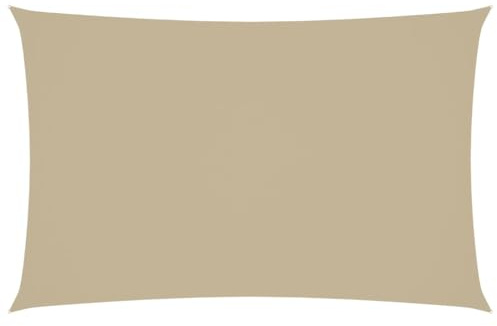 Mokuyary Voile de Parasol Tissu Oxford rectangulaire 2x5 m Beige, Protection Solaire Voile d'Ombrage pour Jardin, Terrasse, Balcon, Camping, Pergola
