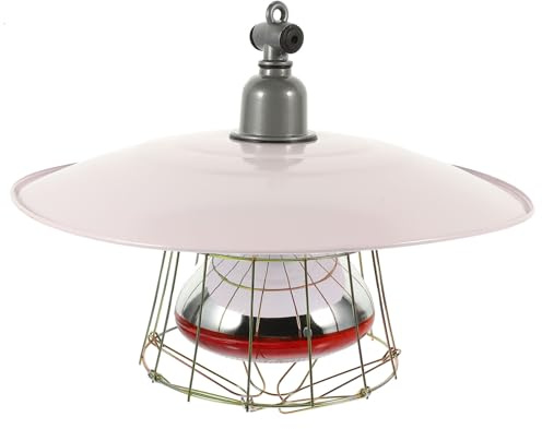 POPETPOP Lampada Riscaldante per Gabbie Bestiame 250w Rete Protettiva in Metallo, Accessorio Riscaldamento per Rettili e Animali da Allevamento, Struttura Sicura e Materiale Colore Casuale
