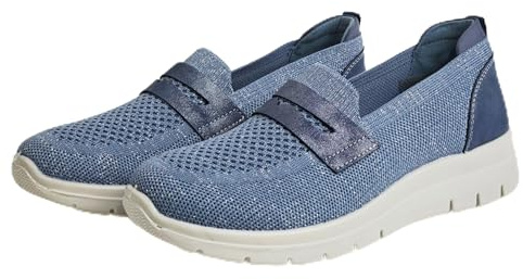 Sneakers Donna Slip On Comfort con Soletta Morbida, Scarpe Traspiranti in Tessuto Leggere per Camminata Lavoro Tempo Libero Blu 36