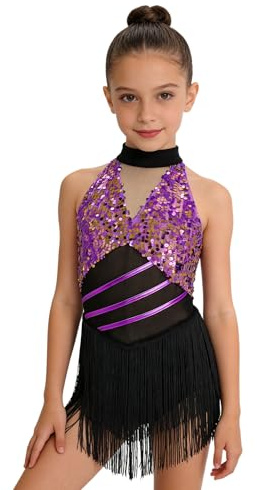 Moggemol Abito Danza Latino Americano Bambina Vestito Ballo Latino Bambina Pettini Abito da Ballo Americano Tango Vestito da Danza Latina