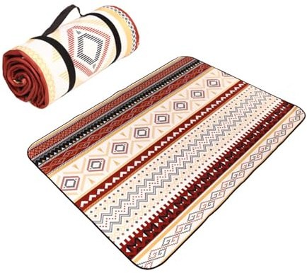 Colrid Extra große Picknickdecke 150x200 cm wasserdicht – Outdoor Matte für Camping, Strand & Wiese, Beige gestreift (Beige, 2-4 Erwachsene)