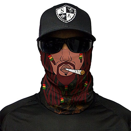SA Fishing Face Shields ** 40+ Designs verfügbar ** Qualitäts Bandana/Multifunktionstuch/Schlauchtuch/Halstuch aus Stoff & SPF 40 - Face Masks von SA Company, Rasta Face
