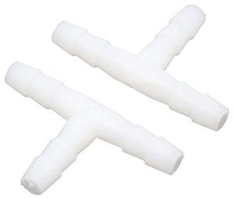 sourcing map 20Stk weiß 6mm T Form Plastik Luft Wasser Kraftstoff Schlauch Rohr Stecker DE de