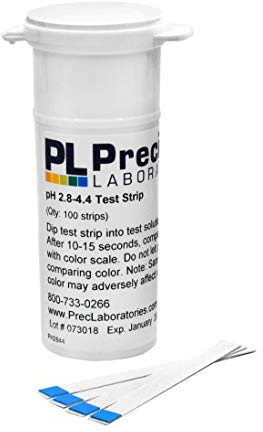 Wine Making pH Test Strips, 2.8-4.4 Range, 100 Strips