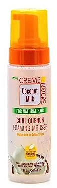 Creme Of Nature, Frisierschaum mit Kokosmilch, Formel mit Kokosöl, feuchtigkeitsspendend und definiert Locken, 207 ml