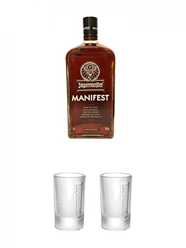 Jägermeister Manifest Limitiert 1,0 Liter + Jägermeister Frozen Club Shot Glas 4 cl 1 Stück + Jägermeister Frozen Club Shot Glas 4 cl 1 Stück