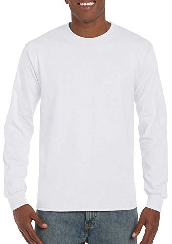 GILDAN Mens Hammer Heavyweight Long Sleeve T-Shirt (3XL) (White)