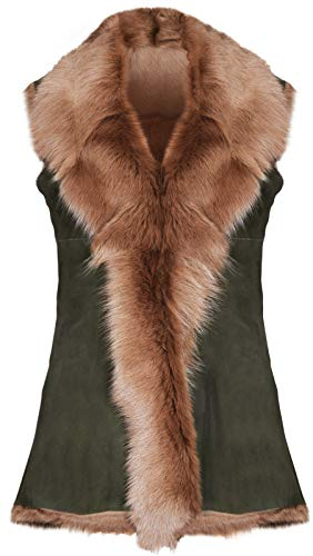 Infnity Leather Damen Grün Damen Weiche Echt Toskana Lammfell Gilet Weste XL