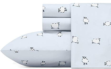 Poppy & Fritz - Doppelbettlaken, Baumwollperkal-Bettwäsche-Set, knackig und cool, leichte Heimdekoration (Schaf, Doppelbett)