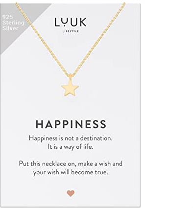 LUUK LIFESTYLE 925 Sterling Silver Pendant Necklace for Women Waterproof Adjustable Chain Modern Minimalist Jewellery Gift for Her Gifting Ideas
