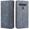 HualuBro Handyhülle für LG K61 Hülle, Retro Leder Stoßfest Klapphülle Schutzhülle Handytasche LederHülle Flip Case Cover für LG K61 Tasche, Blau
