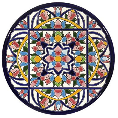 Platos Decorativos para Pared, Pintados a Mano con la técnica de la Cuerda Seca. Cerámica Andaluza. Grabado y Cerámica Española. 21 CM.52104