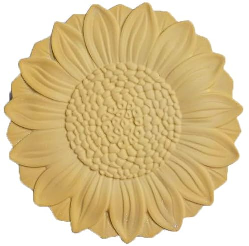 BETONEX Blumen-Trittstein, Sonnenblumen-Pflaster, Pflaster, Betonform, ABS-Kunststoff, 2 mm, für Garten, DIY, Zement, runde Betonformen, Gehweg, Gießweg, Wegform, für Beton, wiederverwendbar