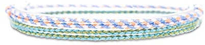 2x bracelet de cheville set pour hommes et femmes - boho hippie - accessoires de plage et de festival - fabriqués à la main - 100% coton écologique, imperméable et ajustable (Violet & Vert)